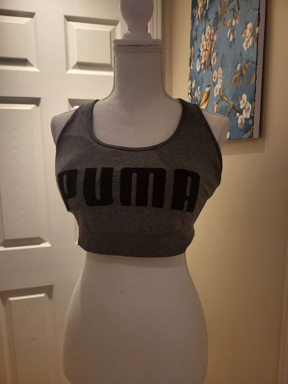 Puma Women's Grey Logo Sports Bra (59)